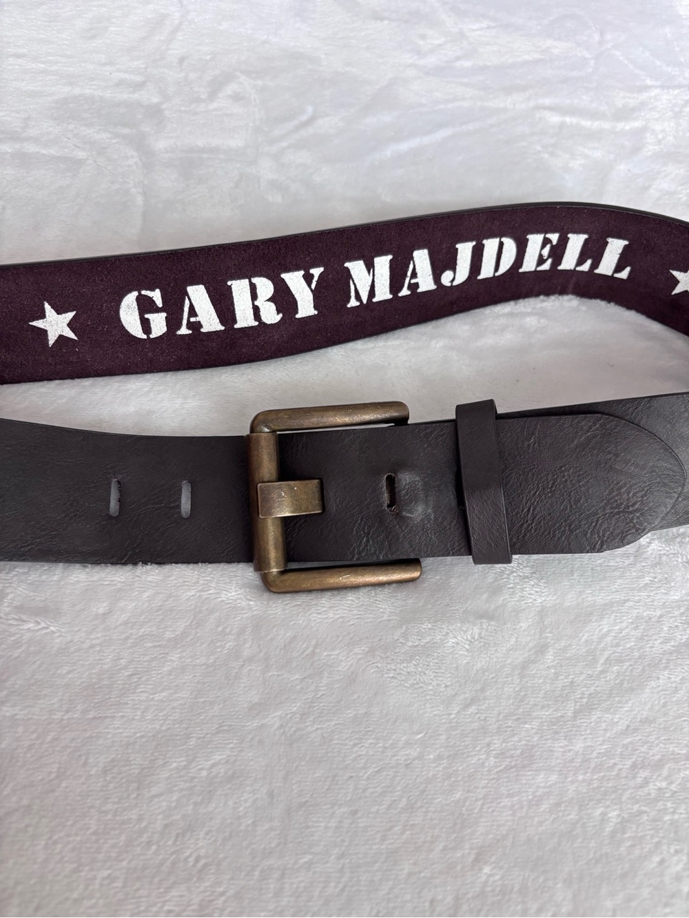 GARY MAJDELL Sport Men's 2" Genuine Leather Single Prong Brown Belt--EUC--36